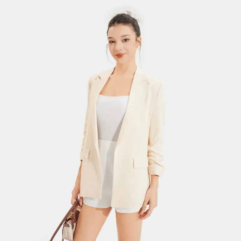Ảnh Áo blazer nữ Áo vest nữ MARC FASHION nhún xắn tay cách điệu trẻ trung FAVH043521 3