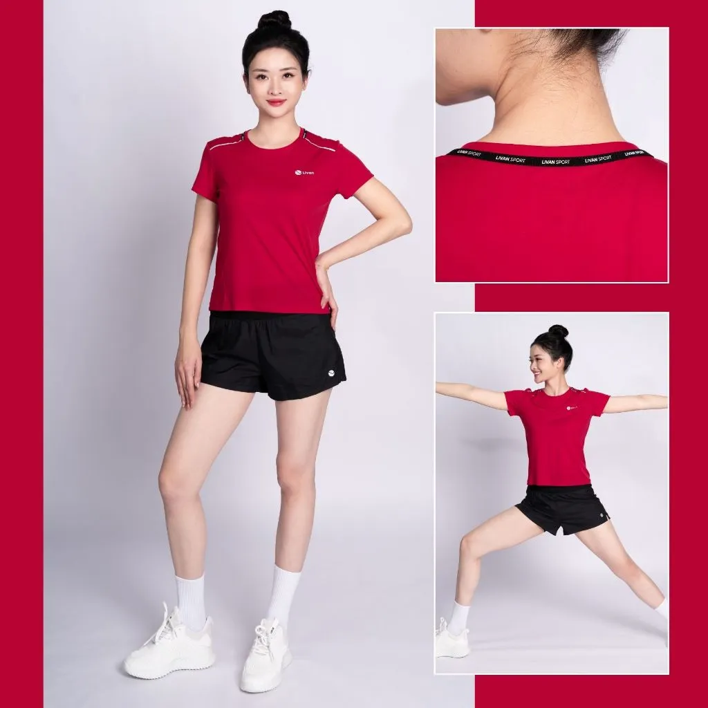 Ảnh Áo Chạy Bộ Nữ Nhanh Khô Nhiều Màu Sắc Lựa Chọn LV24N03F204 Livan Sport, Áo Running Nữ, Áo Chạy Nữ Siêu Nhẹ 3