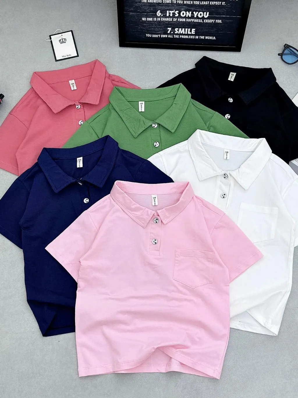 Ảnh Áo Cho Bé Áo Thun Cổ Bé Bé Trai Bé Gái Unisex Áo Polo Cho Bé Đi Học Đi Chơi Cotton Thấm Hút Mồ Hôi Babimama - ACT01 1