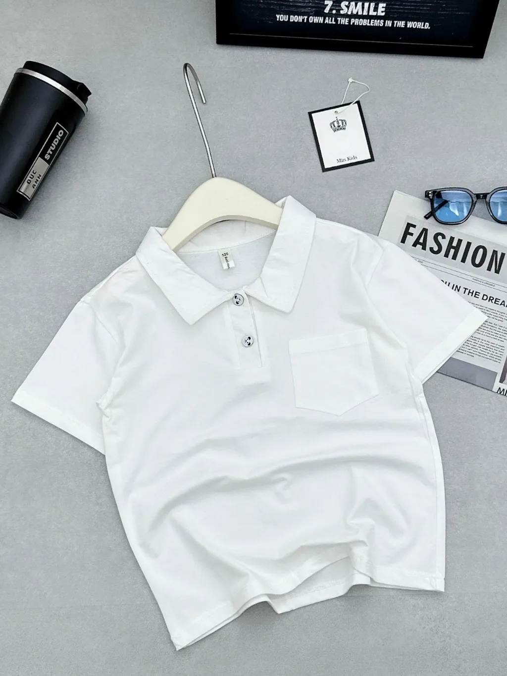 Ảnh Áo Cho Bé Áo Thun Cổ Bé Bé Trai Bé Gái Unisex Áo Polo Cho Bé Đi Học Đi Chơi Cotton Thấm Hút Mồ Hôi Babimama - ACT01 2