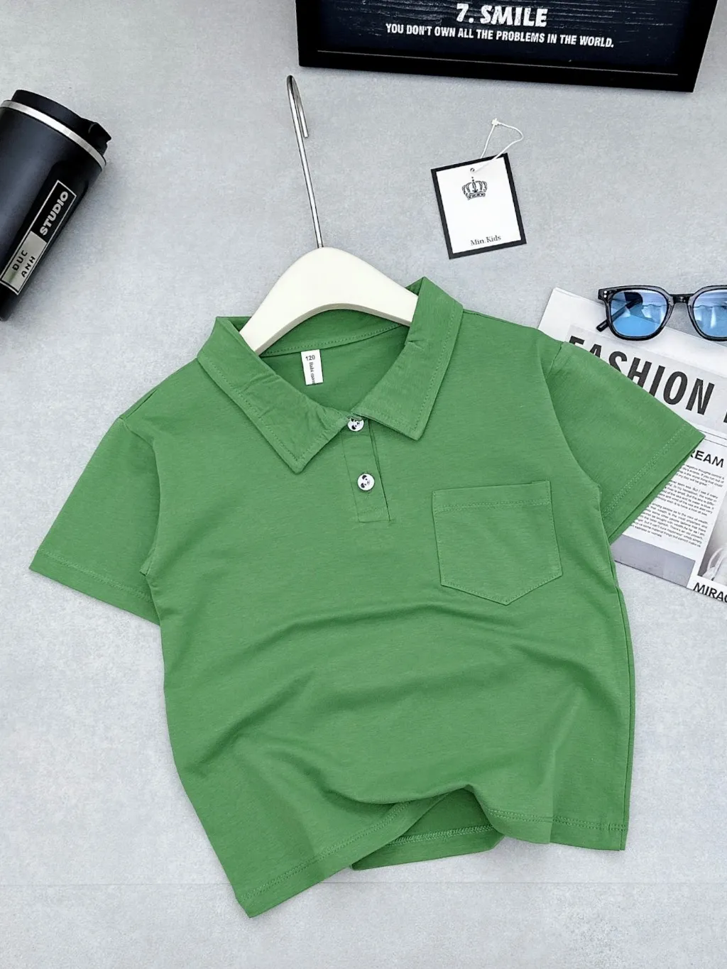 Ảnh Áo Cho Bé Áo Thun Cổ Bé Bé Trai Bé Gái Unisex Áo Polo Cho Bé Đi Học Đi Chơi Cotton Thấm Hút Mồ Hôi Babimama - ACT01 3