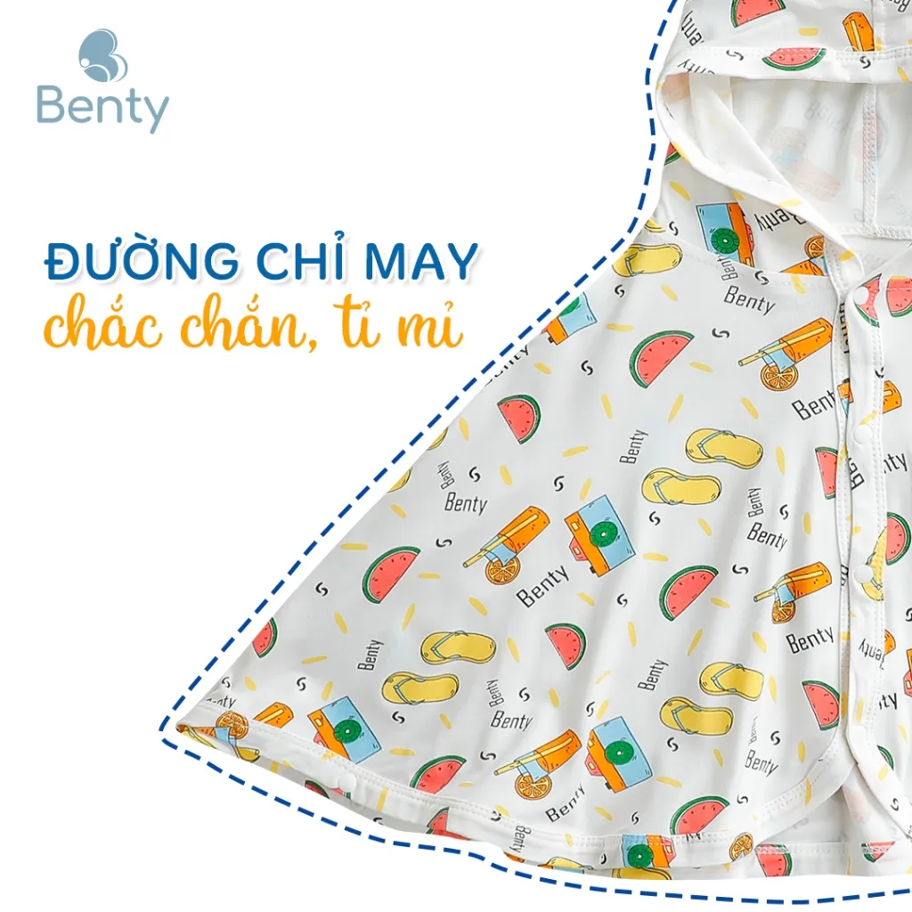 Ảnh Áo choàng BENTY họa tiết chống nắng đáng yêu cho bé trai, bé gái từ 7-22Kg chất liệu cotton cao cấp 3
