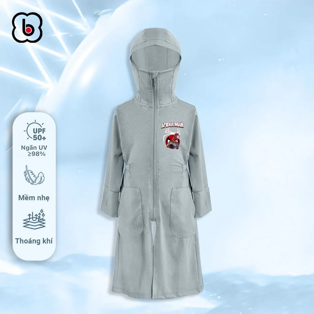 Ảnh Áo chống nắng bé trai BabyloveGO áo choàng dài chống nắng toàn thân vải thông hơi tản nhiệt chống tia UV 2