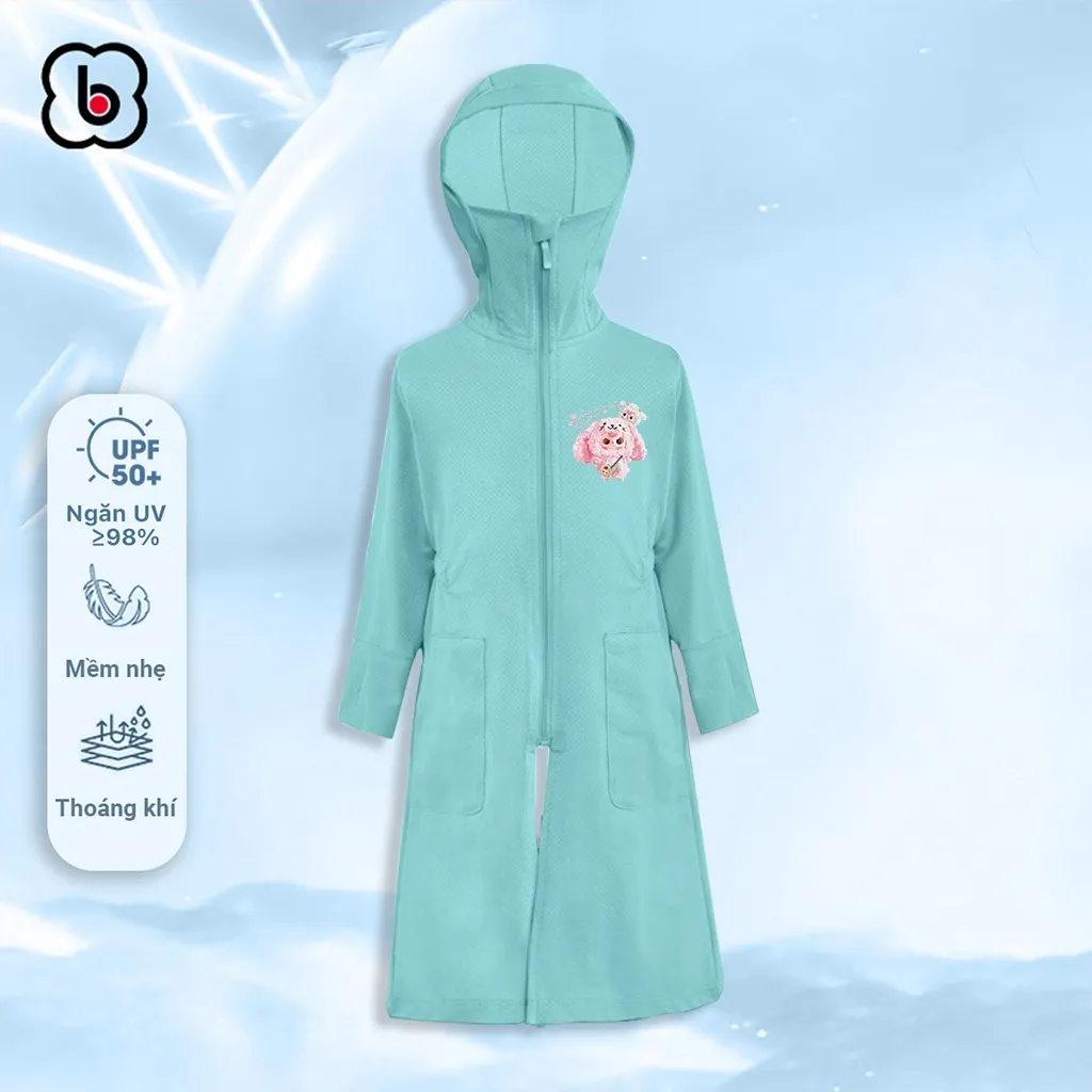 Ảnh Áo chống nắng cho bé BabyloveGO áo choàng dài chống nắng toàn thân vải thông hơi tản nhiệt chống tia UV 2
