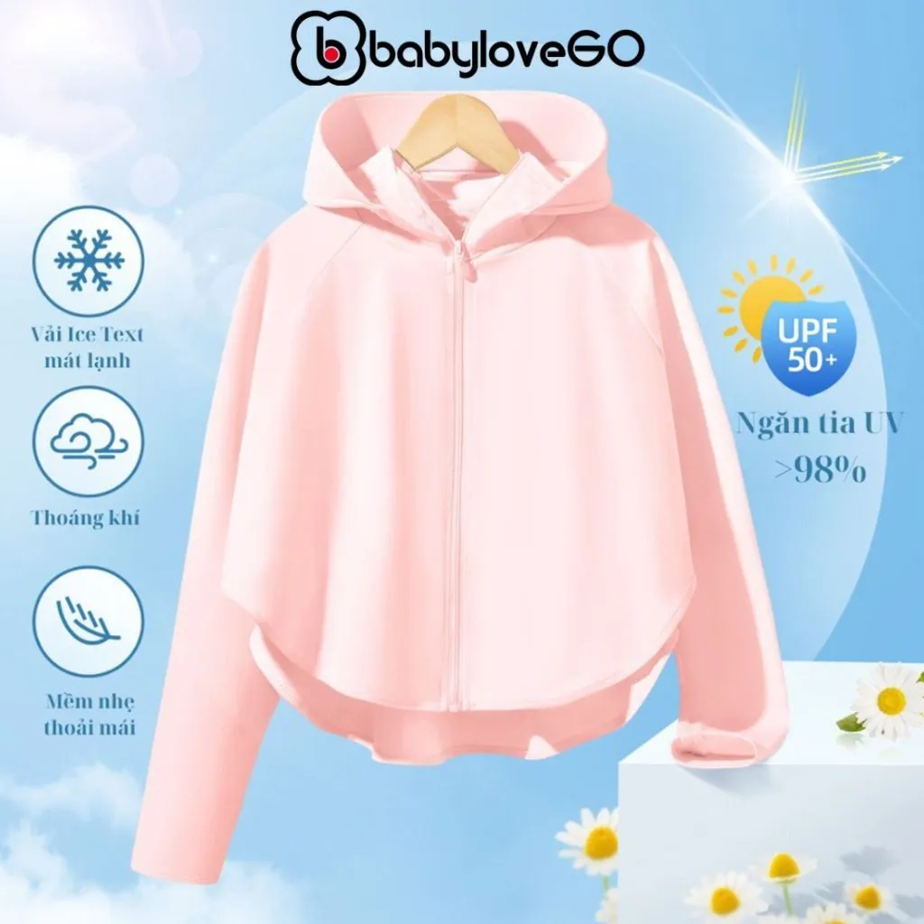 Ảnh Áo chống nắng cho bé BabyloveGO áo choàng chống nắng cánh dơi vải Ice Text thông hơi làm mát tức thì chống tia UV 1