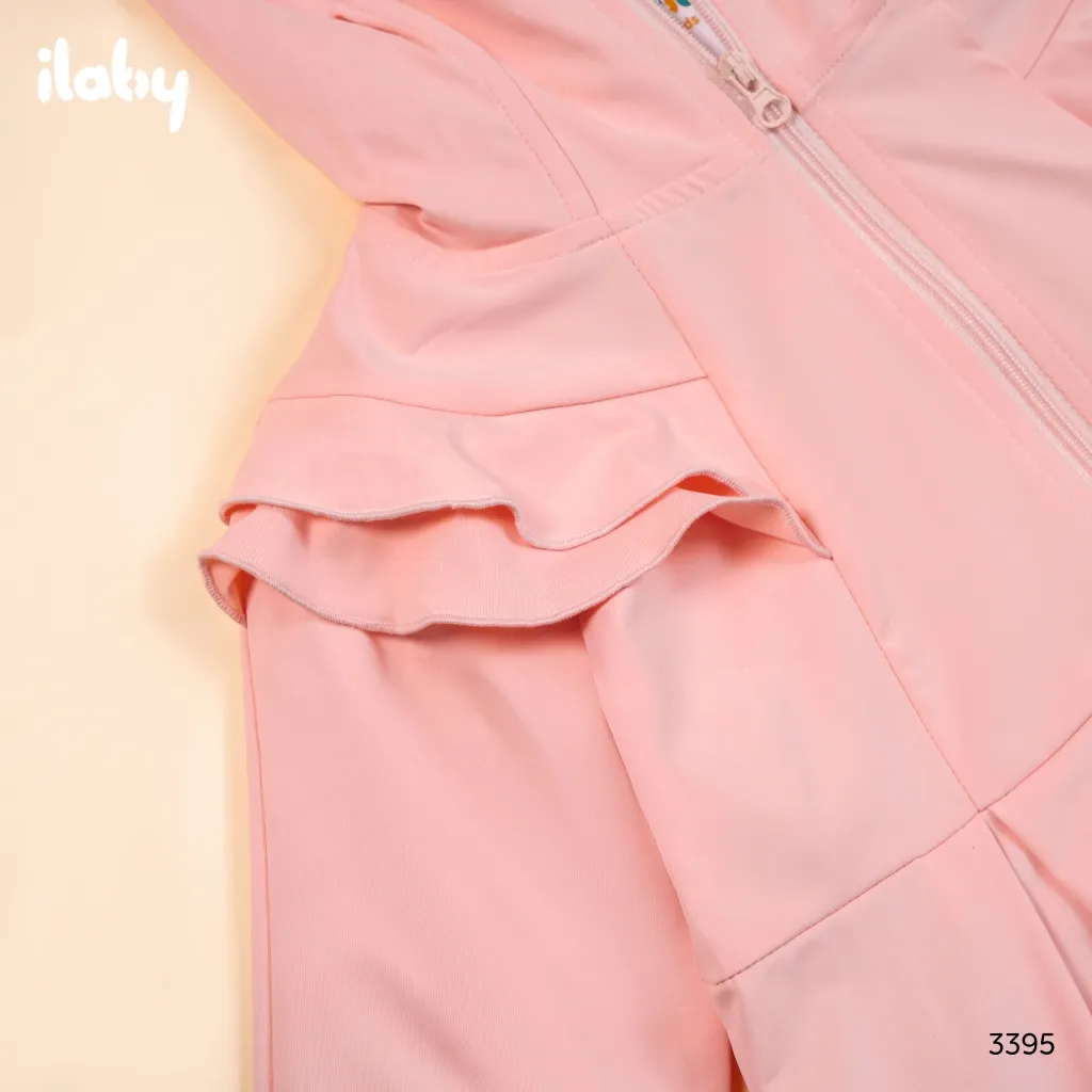 Ảnh Áo chống nắng cho bé ILABY áo chống nắng bé gái toàn thân thiết kế nhún bèo vai áo dễ thương [3395] 3