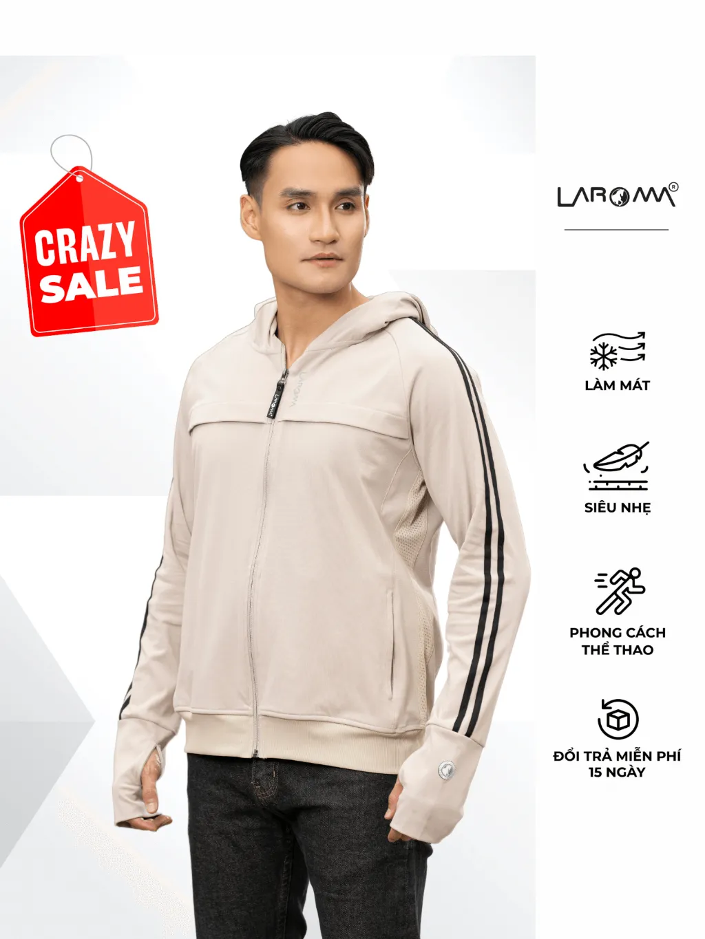 Áo Chống Nắng Nam Laroma Cotton UPF50+: Mát, Thơm, Thời Trang