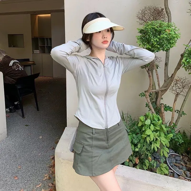 Ảnh Áo chống nắng nữ áo khoác chống nắng nữ chống tia cực tím UPF 50+ chất lụa băng ôm body co giãn thoáng mát silive 4