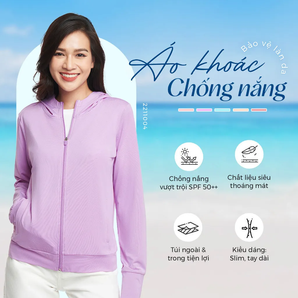 Ảnh Áo Chống Nắng Nữ Chống Tia UV Vải Pique Thoáng Mát Nhiều Màu 2211004 3