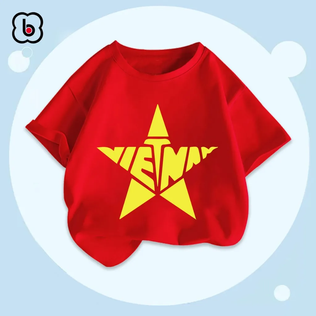 Ảnh Áo cờ đỏ sao vàng Việt Nam, áo thun cho bé chất cotton mềm mịn BabyloveGO 2