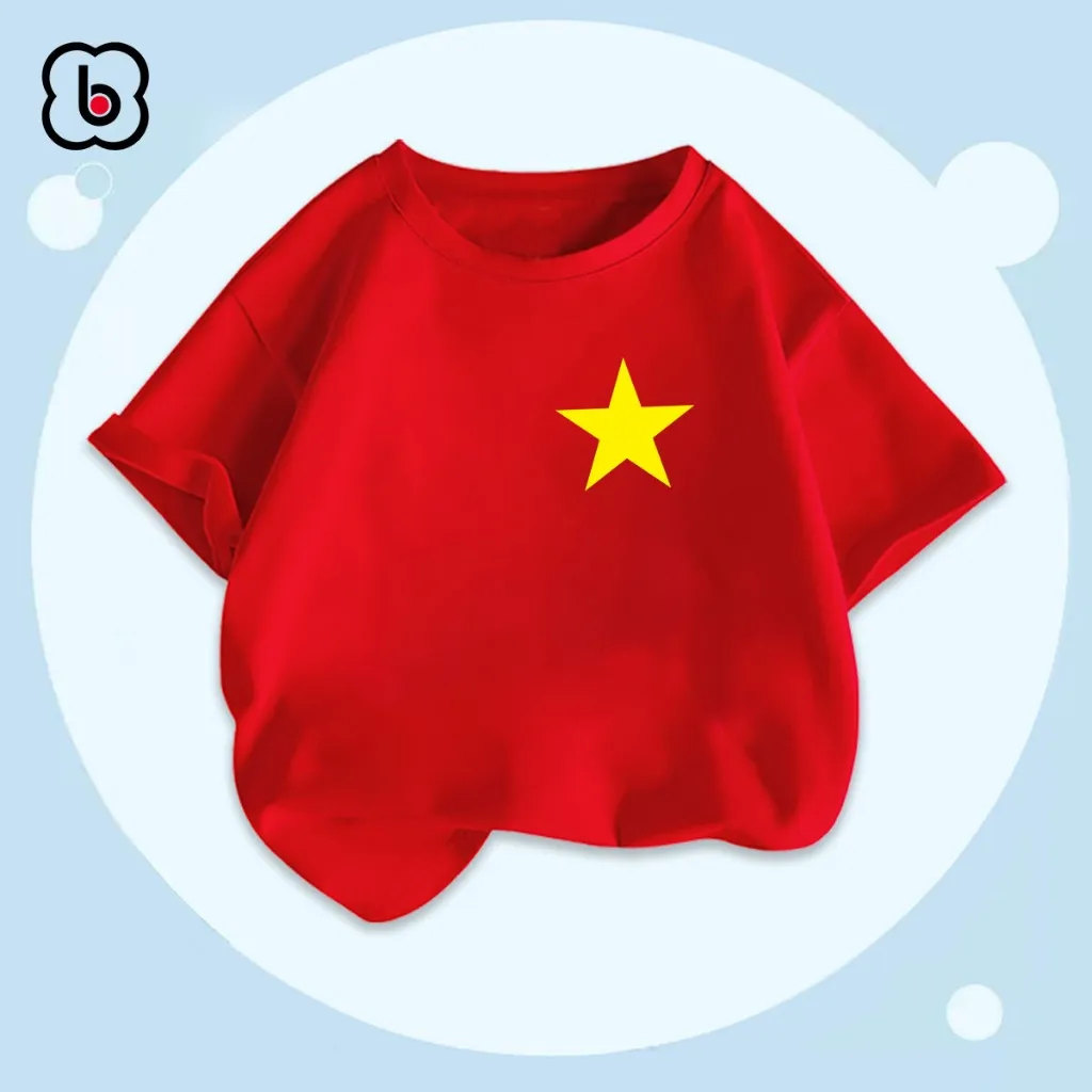 Ảnh Áo cờ đỏ sao vàng Việt Nam, áo thun cho bé chất cotton mềm mịn BabyloveGO 4