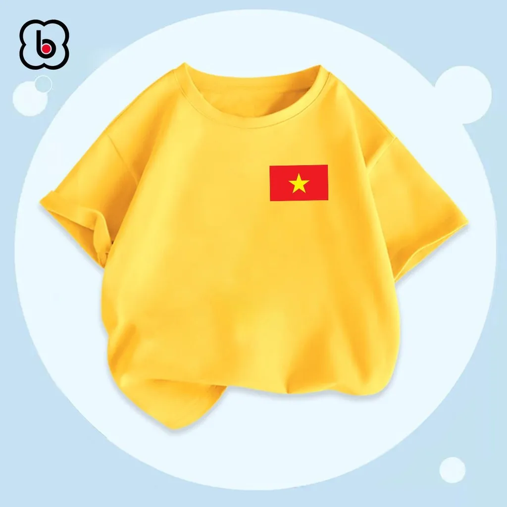 Ảnh Áo cờ đỏ sao vàng Việt Nam, áo bé gái chất thun cotton mềm mịn BabyloveGO 3