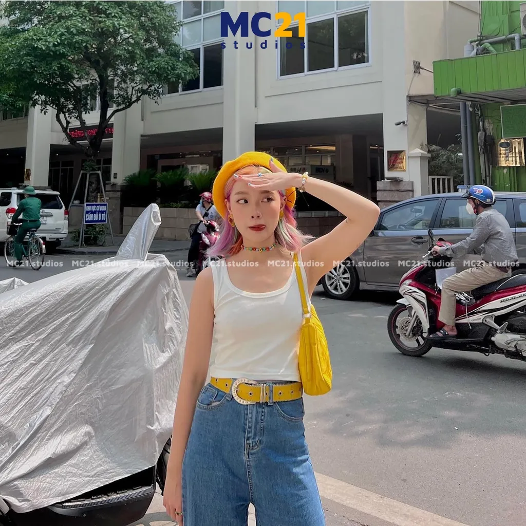 Ảnh Áo croptop ba lỗ MC21.STUDIOS dáng ôm co giãn chất thun xịn cao cấp phong cách Ulzzang Streetwear Hàn Quốc A3213 3