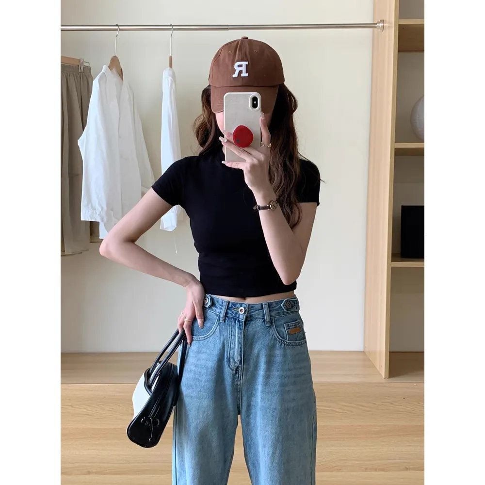 Ảnh Áo croptop nữ ôm body trơn nhiều màu - LOZA PH403302 4