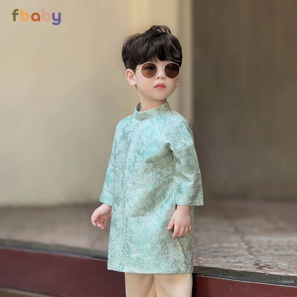 Ảnh Áo Dài Bé Trai Bé Gái Fbaby Thiết Kế Gấm Họa Tiết Cao Cấp Cho Bé Đi Chơi, Lễ Tết Chất Liệu An Toàn Cho Bé 3