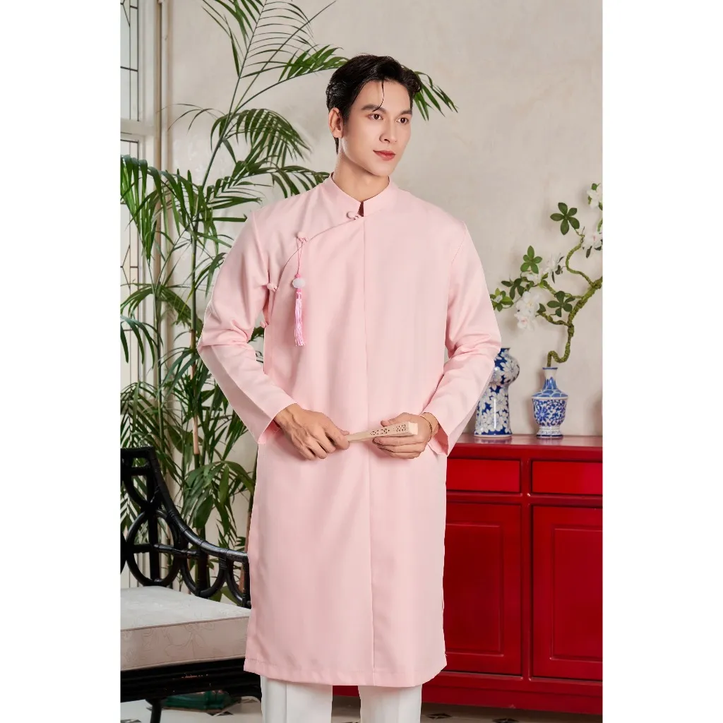 Ảnh Áo Dài Nam Ngũ Thân Truyền Thống Form Rộng Cúc Bọc Thương Hiệu Mr Twins 2