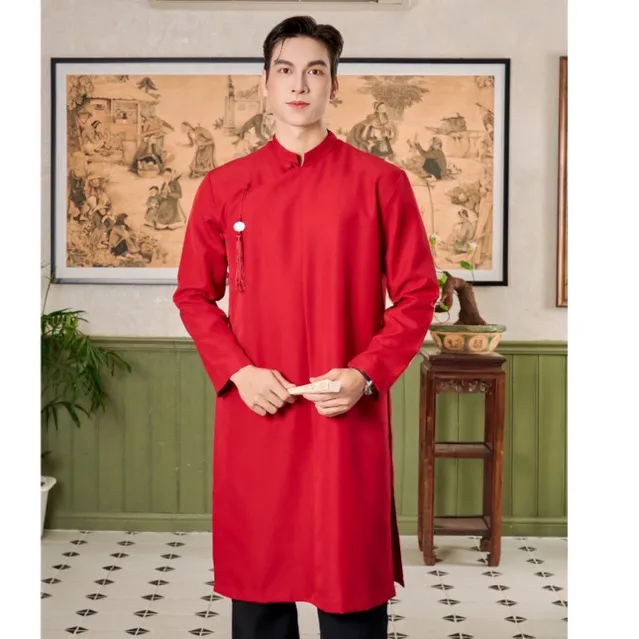 Ảnh Áo Dài Nam Ngũ Thân Truyền Thống Form Rộng Cúc Bọc Thương Hiệu Mr Twins 4
