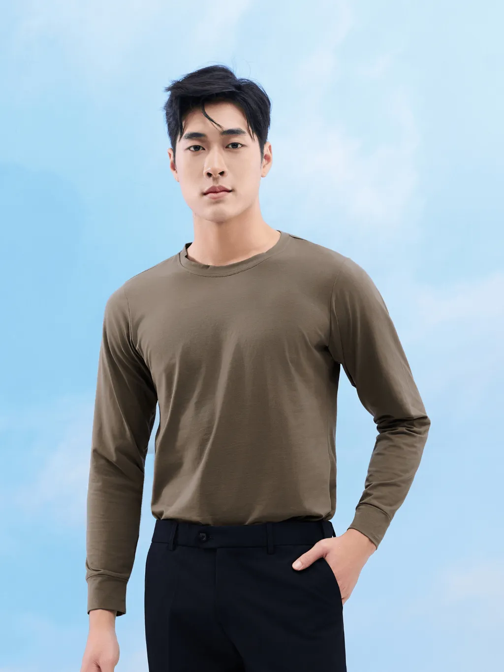 Ảnh Áo Giữ Nhiệt Cổ Thấp Cho Nam Laroma | Giữ Ấm - Vải Thơm - Nano Bạc - Co Dãn 3