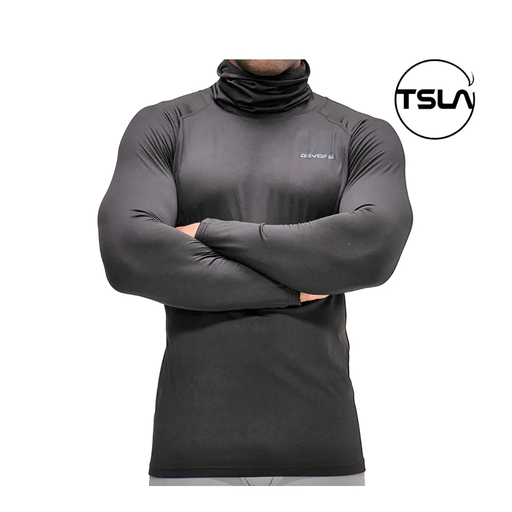 Ảnh Áo giữ nhiệt nam LÓT LÔNG DEVOPS cổ lọ tay dài form ôm body gym chạy bộ đá bóng rổ TSLA DET2022 2