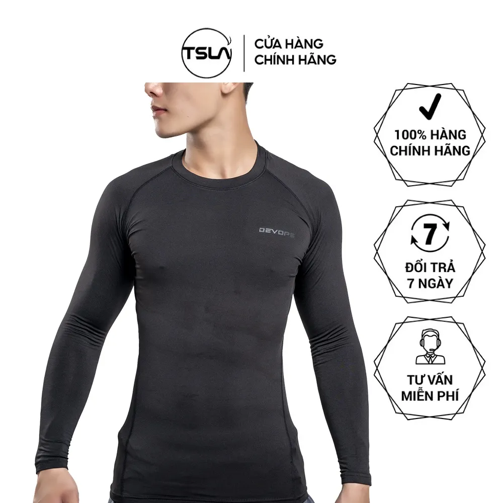 Ảnh Áo giữ nhiệt nam LÓT LÔNG cừu vải mềm mịn nhẹ thoáng khí form ôm mỏng co giãn tốt mặc ấm DET1034 1
