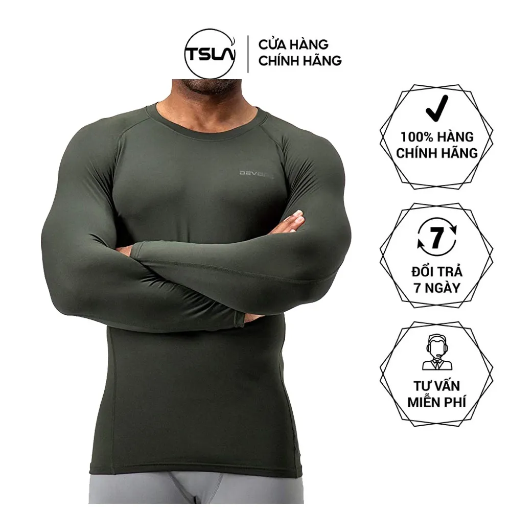 Ảnh Áo giữ nhiệt nam LÓT LÔNG cừu vải mềm mịn nhẹ thoáng khí form ôm mỏng co giãn tốt mặc ấm DET1034 3