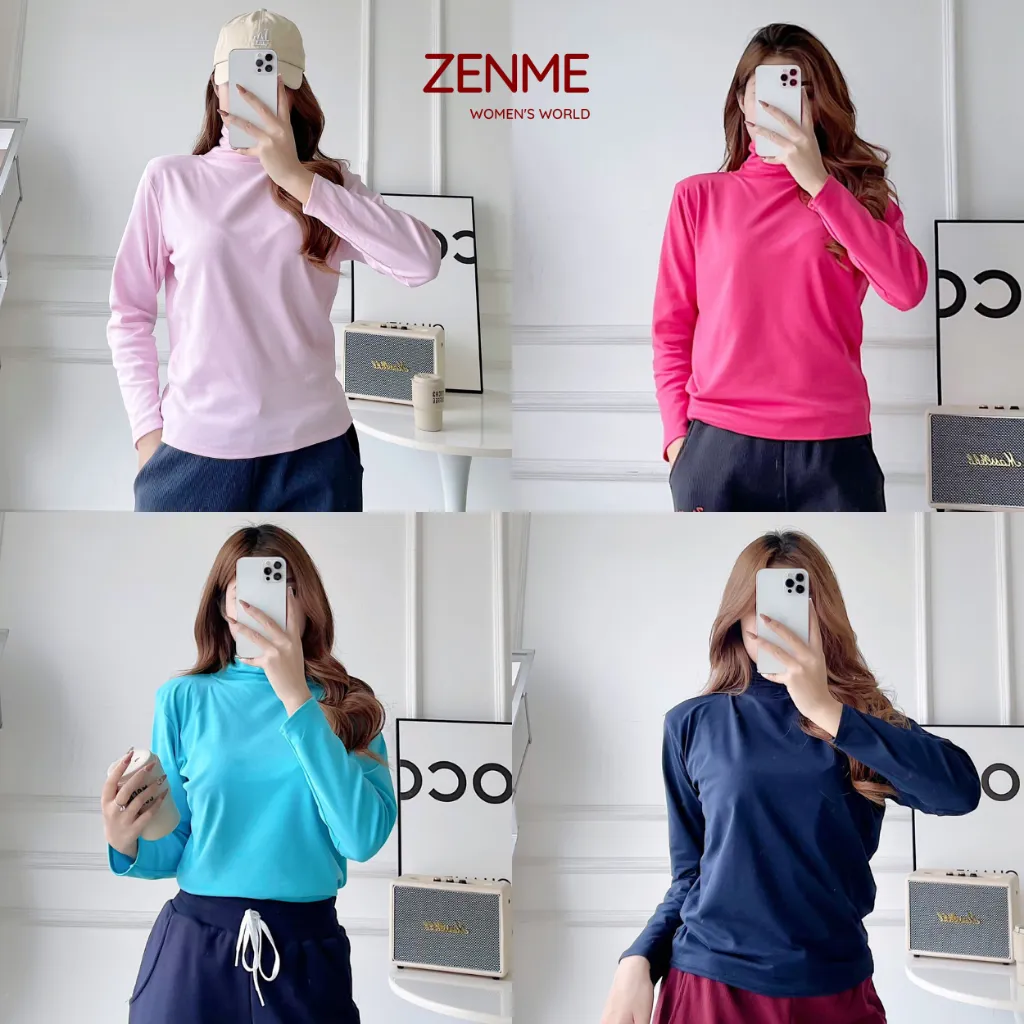 Ảnh Áo Giữ Nhiệt Nữ Cổ Lọ Chất Liệu Cotton Co Giãn ACL1222, Zen Me Women's World 1