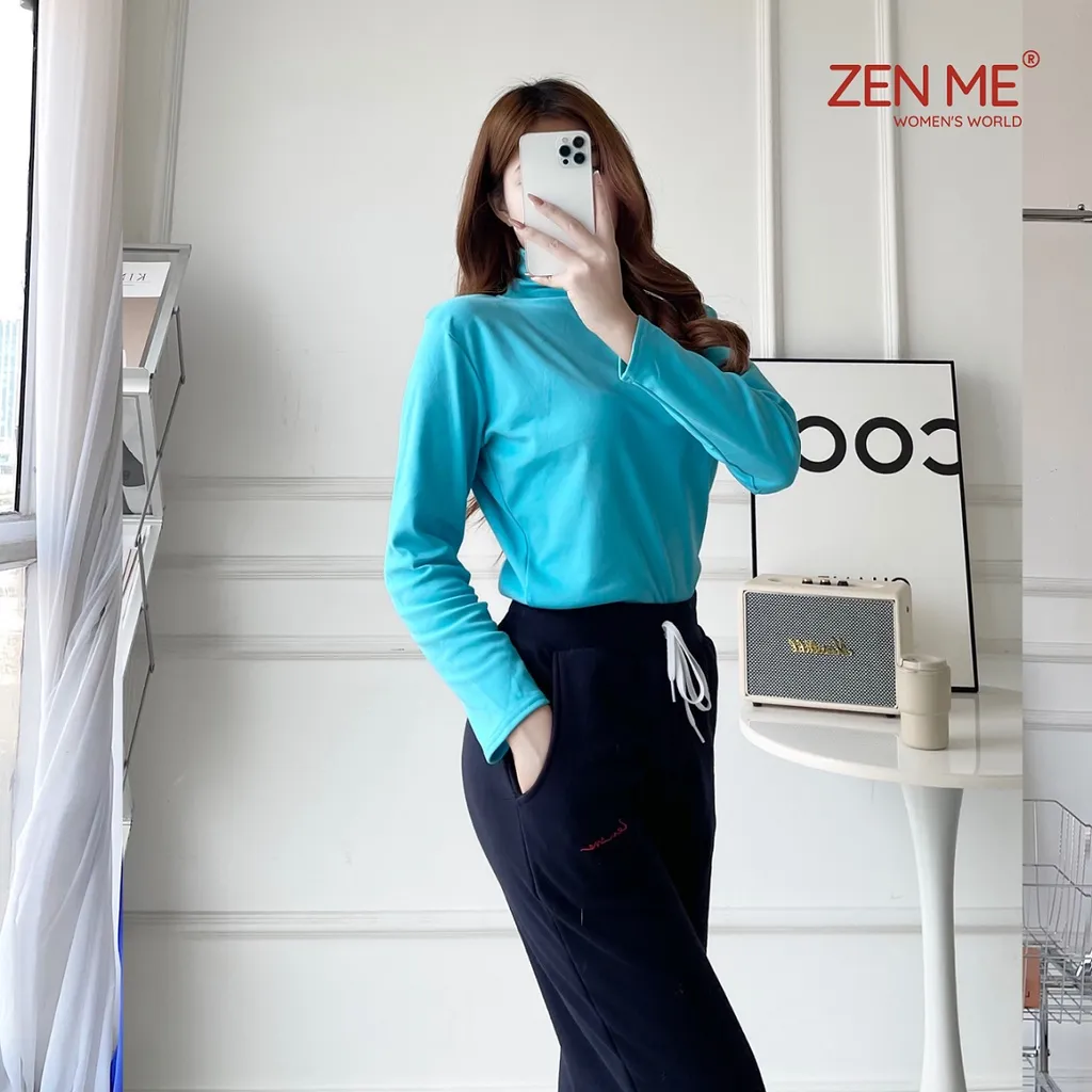 Ảnh Áo Giữ Nhiệt Nữ Cổ Lọ Chất Liệu Cotton Co Giãn ACL1222, Zen Me Women's World 2