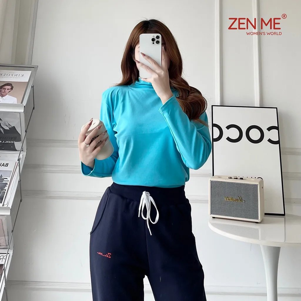 Ảnh Áo Giữ Nhiệt Nữ Cổ Lọ Chất Liệu Cotton Co Giãn ACL1222, Zen Me Women's World 3