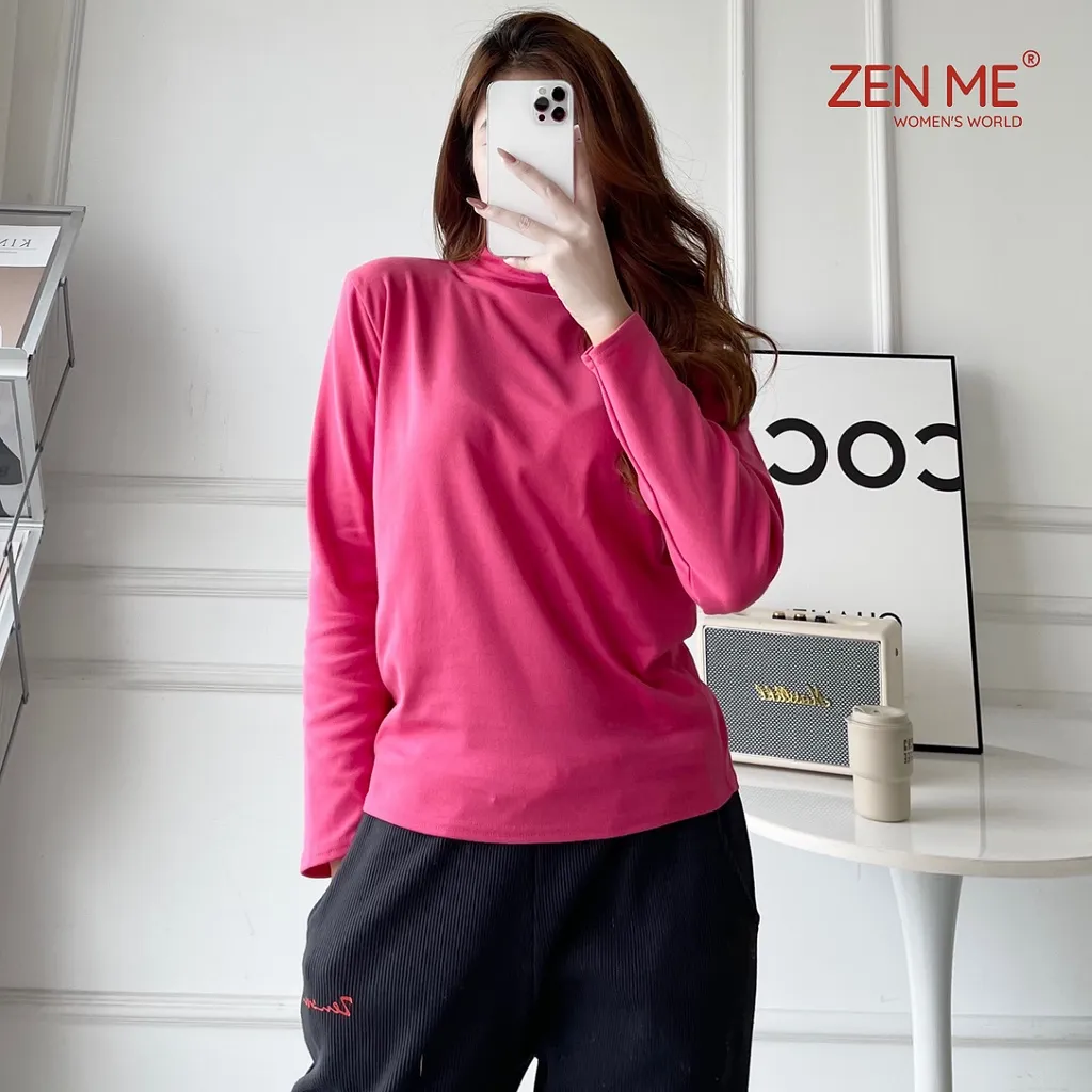 Ảnh Áo Giữ Nhiệt Nữ Cổ Lọ Chất Liệu Cotton Co Giãn ACL1222, Zen Me Women's World 4