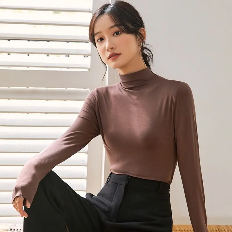 Ảnh Áo Giữ Nhiệt Thiết Kế Cao Cấp LECOONG GN01 Vải Cotton Bốn Chiều Màu Đem Trắng Be Nâu Xanh 3