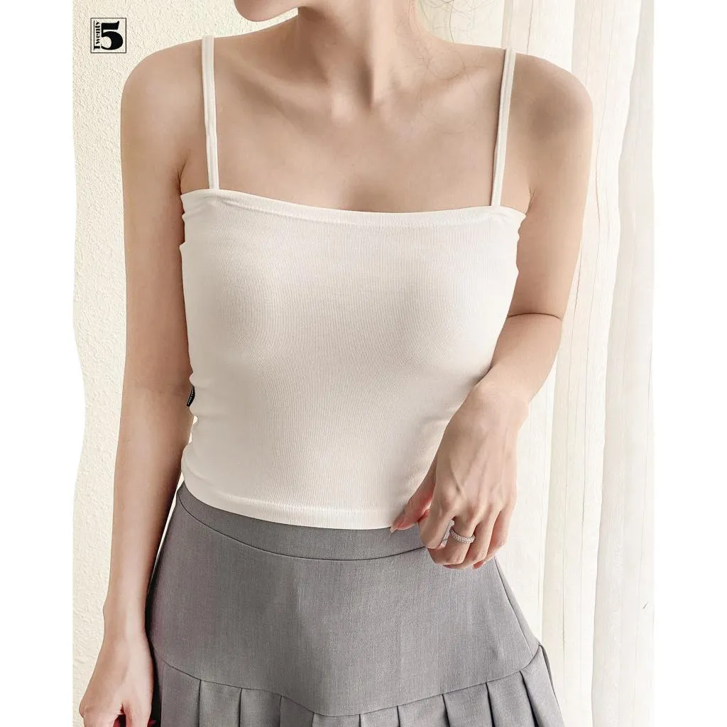 Ảnh Áo hai dây nữ Twentyfive dáng ôm croptop không đệm mút thun tăm thấm hút co dãn TL12-SP 1