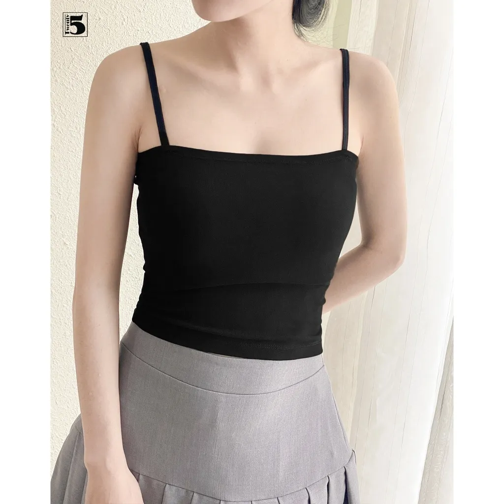 Ảnh Áo hai dây nữ Twentyfive dáng ôm croptop không đệm mút thun tăm thấm hút co dãn TL12-SP 2