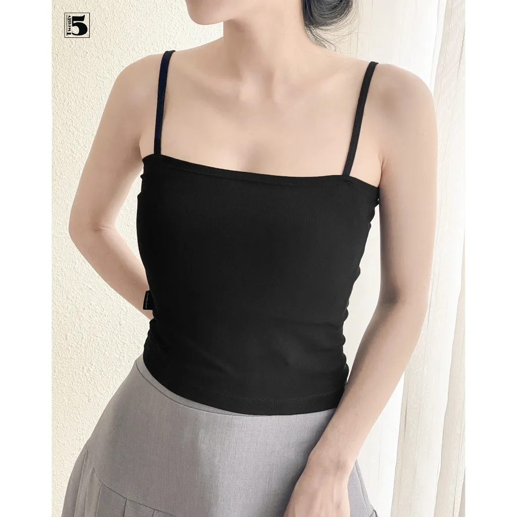 Ảnh Áo hai dây nữ Twentyfive dáng ôm croptop không đệm mút thun tăm thấm hút co dãn TL12-SP 3