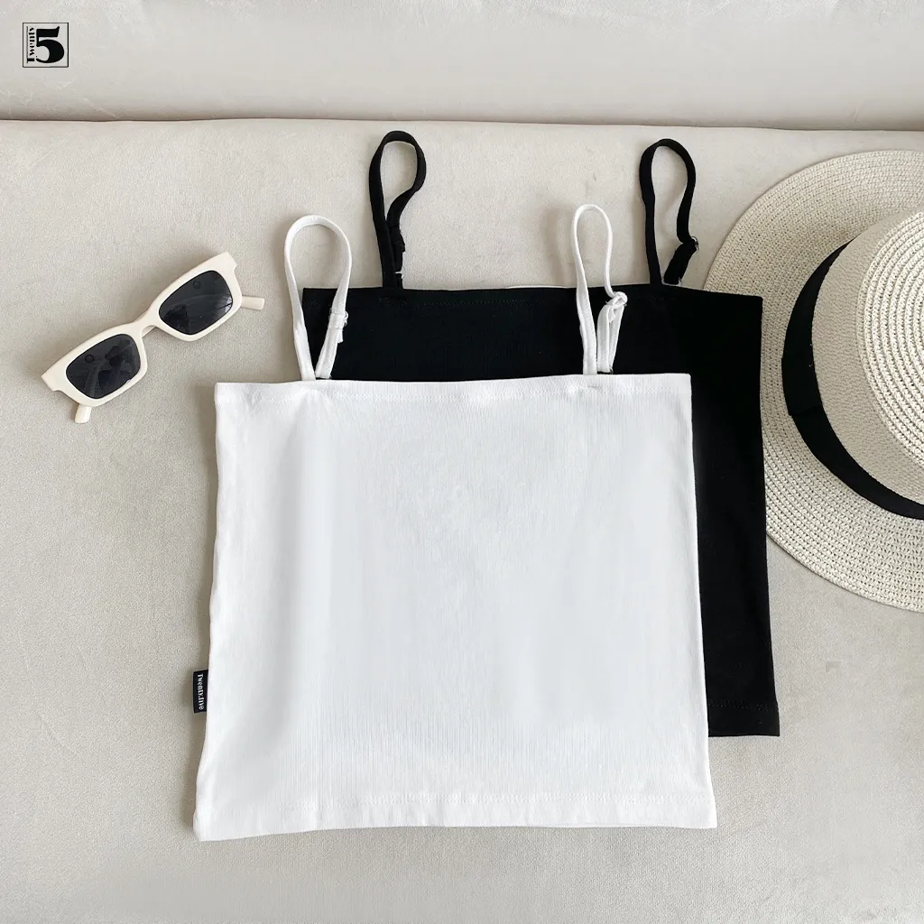 Ảnh Áo hai dây nữ Twentyfive dáng ôm croptop không đệm mút thun tăm thấm hút co dãn TL12-SP 4