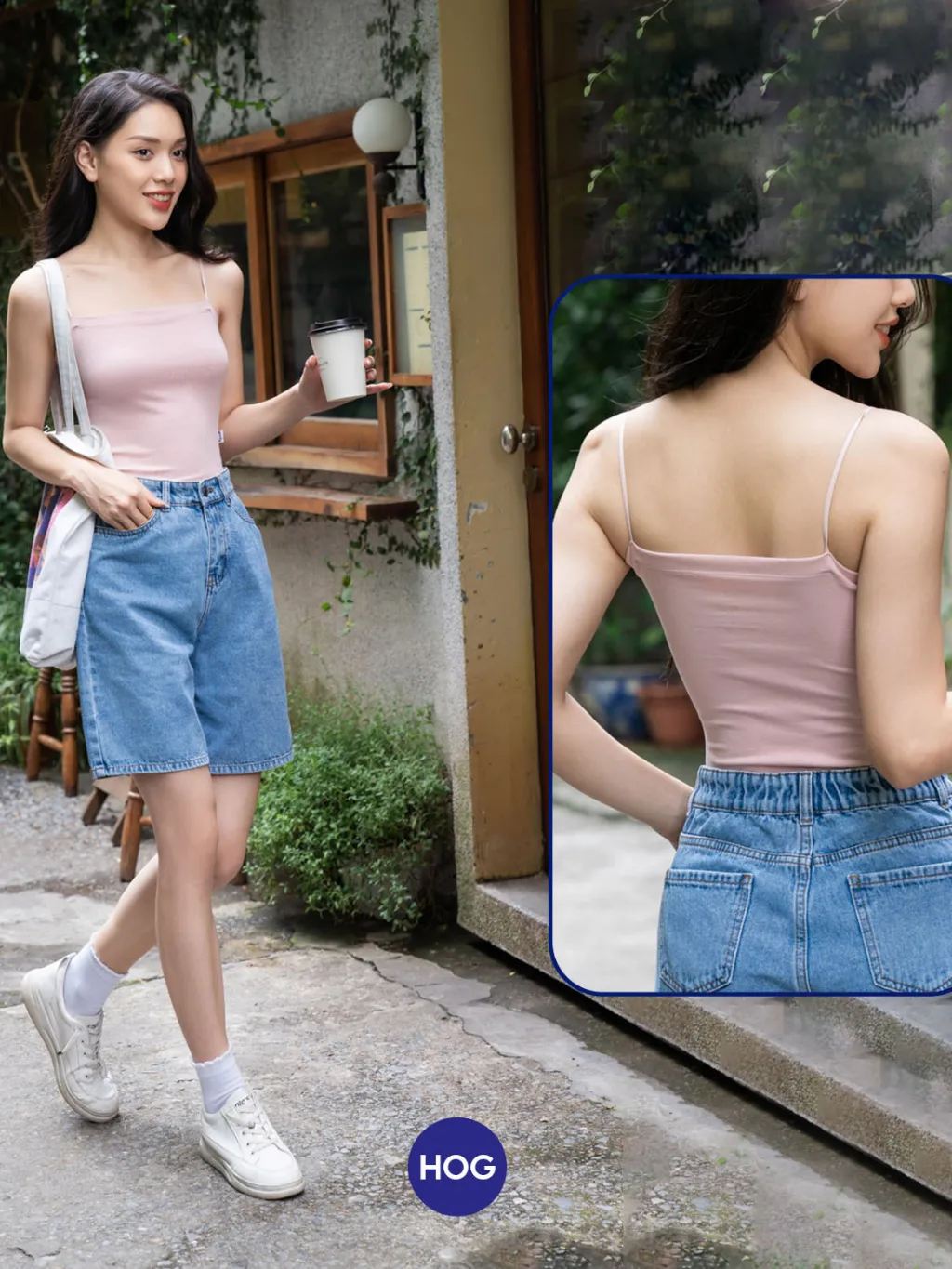Ảnh Áo hai dây nữ Yody chất liệu thun cotton co giãn mềm mịn BLN5060 4