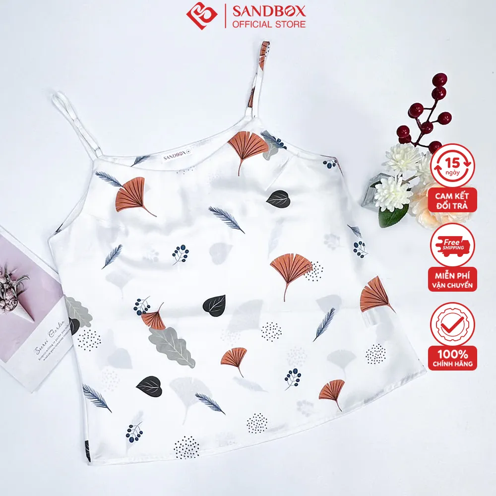 Ảnh Áo Hai Dây SANDBOX Lụa Latin Cao Cấp Mềm Mịn, Thanh Lịch Mặc Nhà, Mặc Trong Áo Vest, Blazer 4