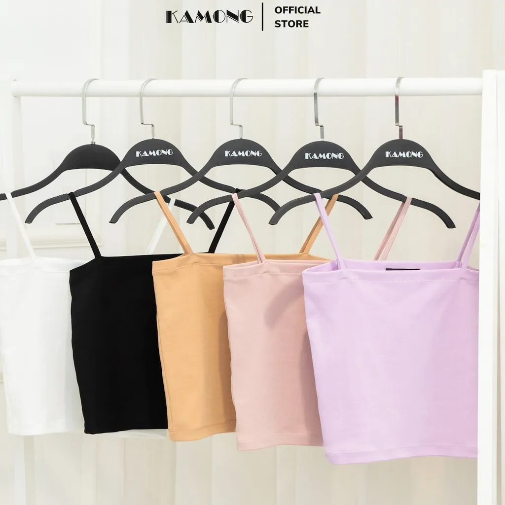 Ảnh Áo hai dây thun nữ cao cấp KAMONG vải cotton 100% co dãn tốt A133 2