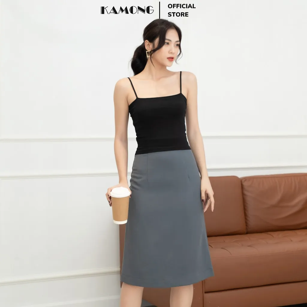 Ảnh Áo hai dây thun nữ cao cấp KAMONG vải cotton 100% co dãn tốt A133 4