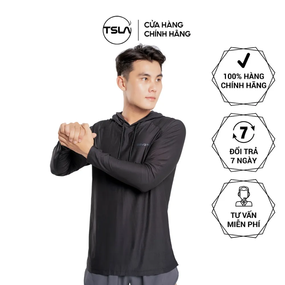 Ảnh Áo Hoodie dài tay nam TSLA chất vải mát nhẹ kháng khuẩn chống uv thể thao bigsize oversize TSO2020 2