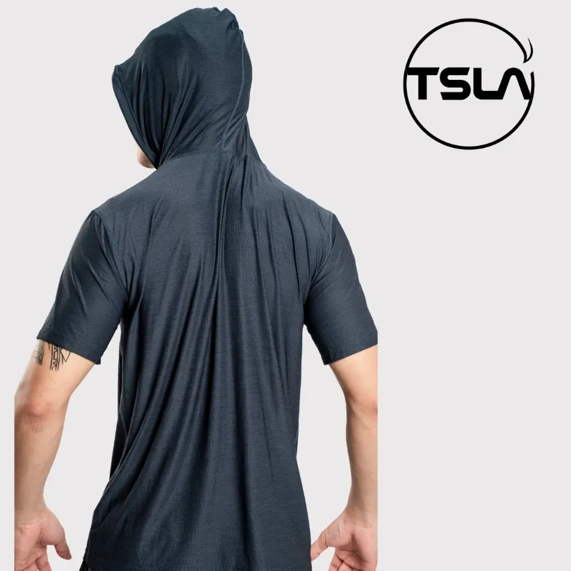 Ảnh Áo Hoodie nam ngắn tay TSLA chất mát kháng khuẩn chống uv chạy bộ tập gym thể thao bigsize oversize TSO2028 3