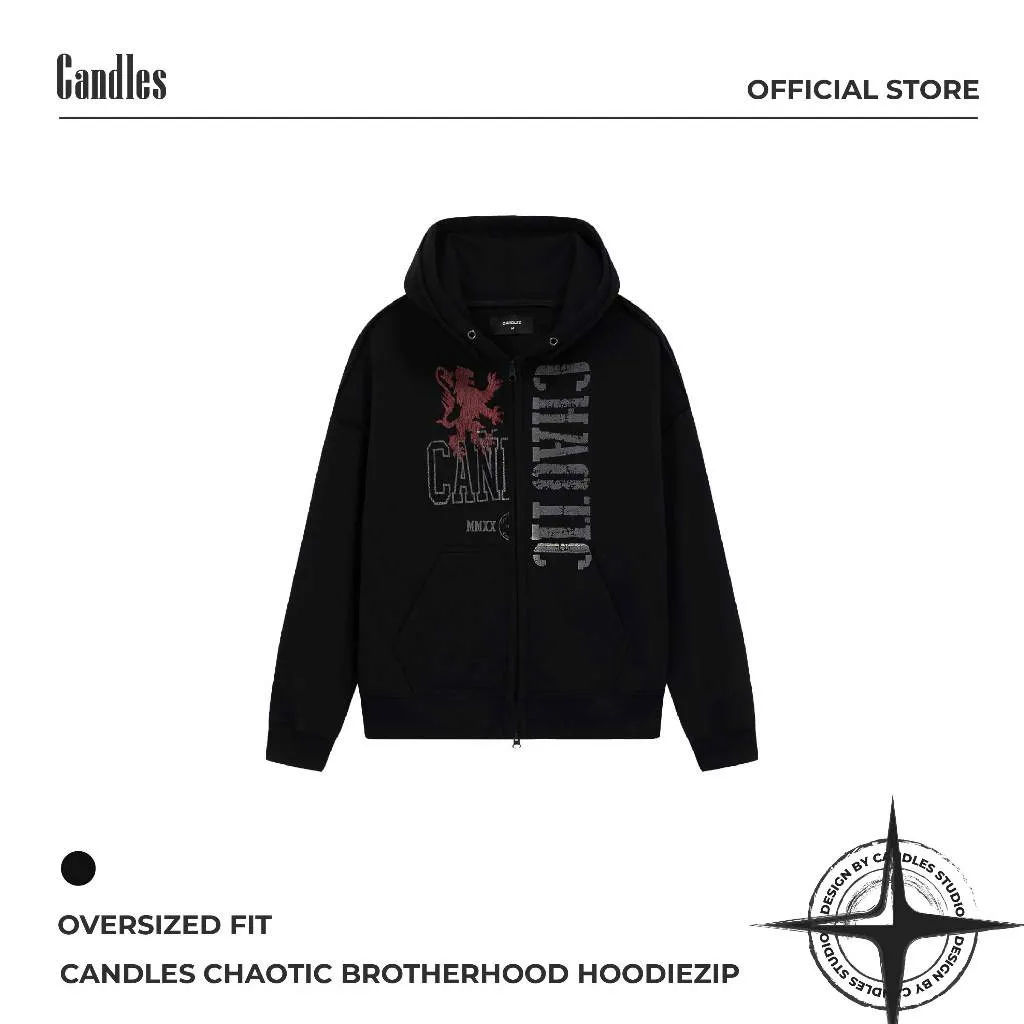 Ảnh Áo Hoodiezip Candles Chaotic Brotherhood Oversized Fit Unisex 1