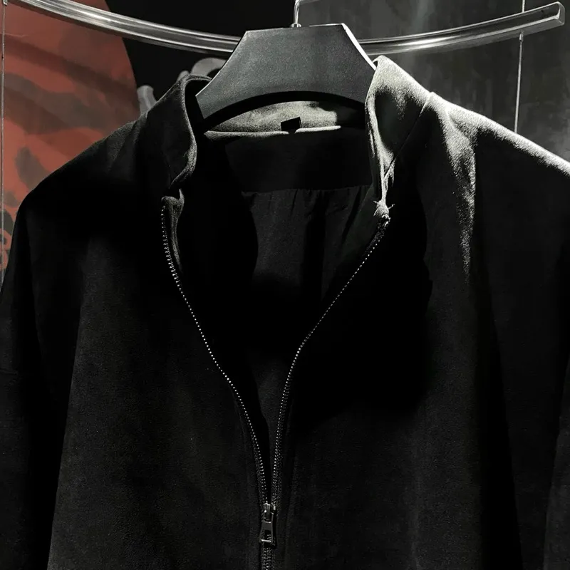 Ảnh Áo khoác bomber da lộn Đen thiết kế Unisex Zune.zx, MASCOT SUEDE JACKET 2