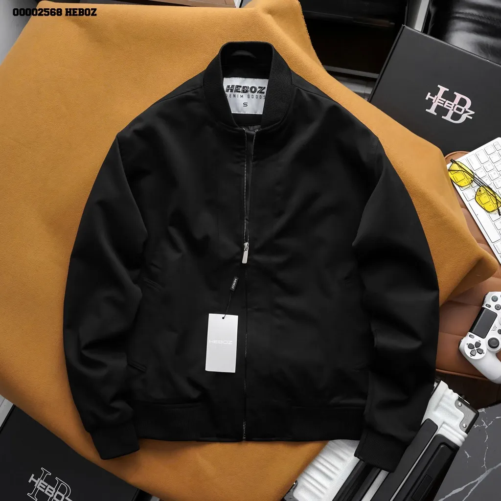 Ảnh Áo khoác bomber kaki Basic25 Heboz 3M, áo khoác trơn dài tay dành cho nam - 00002568 2