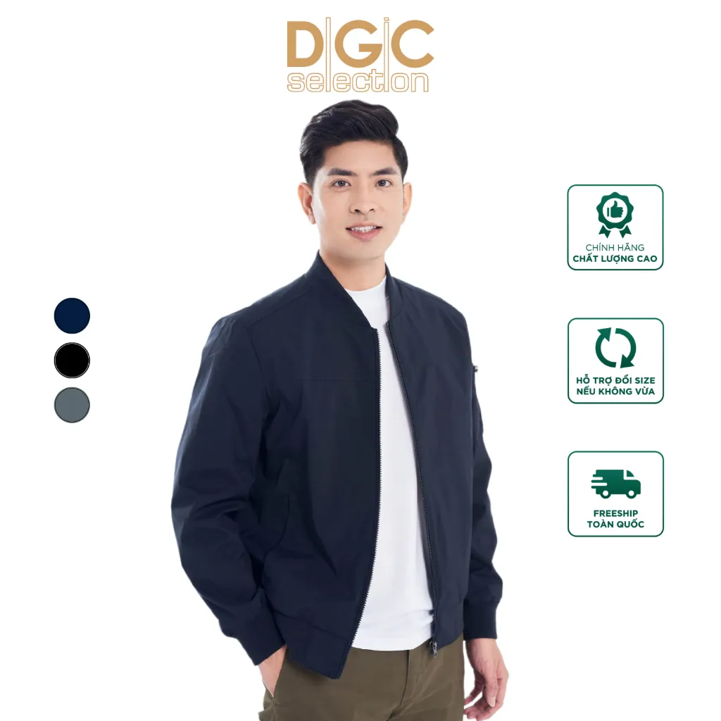 Ảnh Áo khoác bomber nam trung niên chống nước DGCs 2 lớp có túi khóa BA12BB17 1