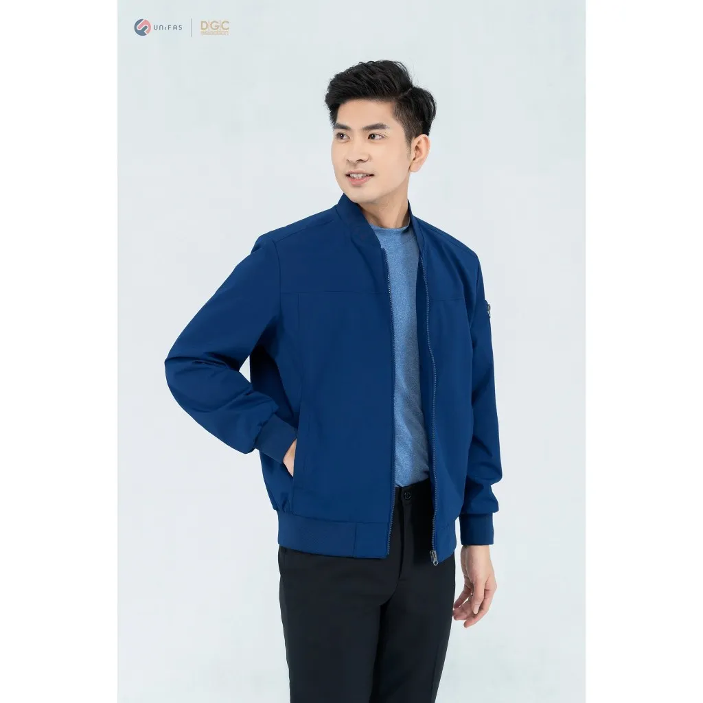 Ảnh Áo khoác bomber nam trung niên chống nước DGCs 2 lớp có túi khóa BA12BB17 4