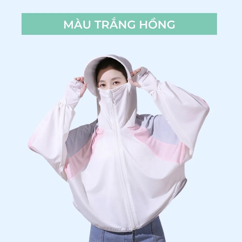 Ảnh Áo Khoác Chống Nắng Glandie Có Mũ Rộng Vành Cao Cấp 2