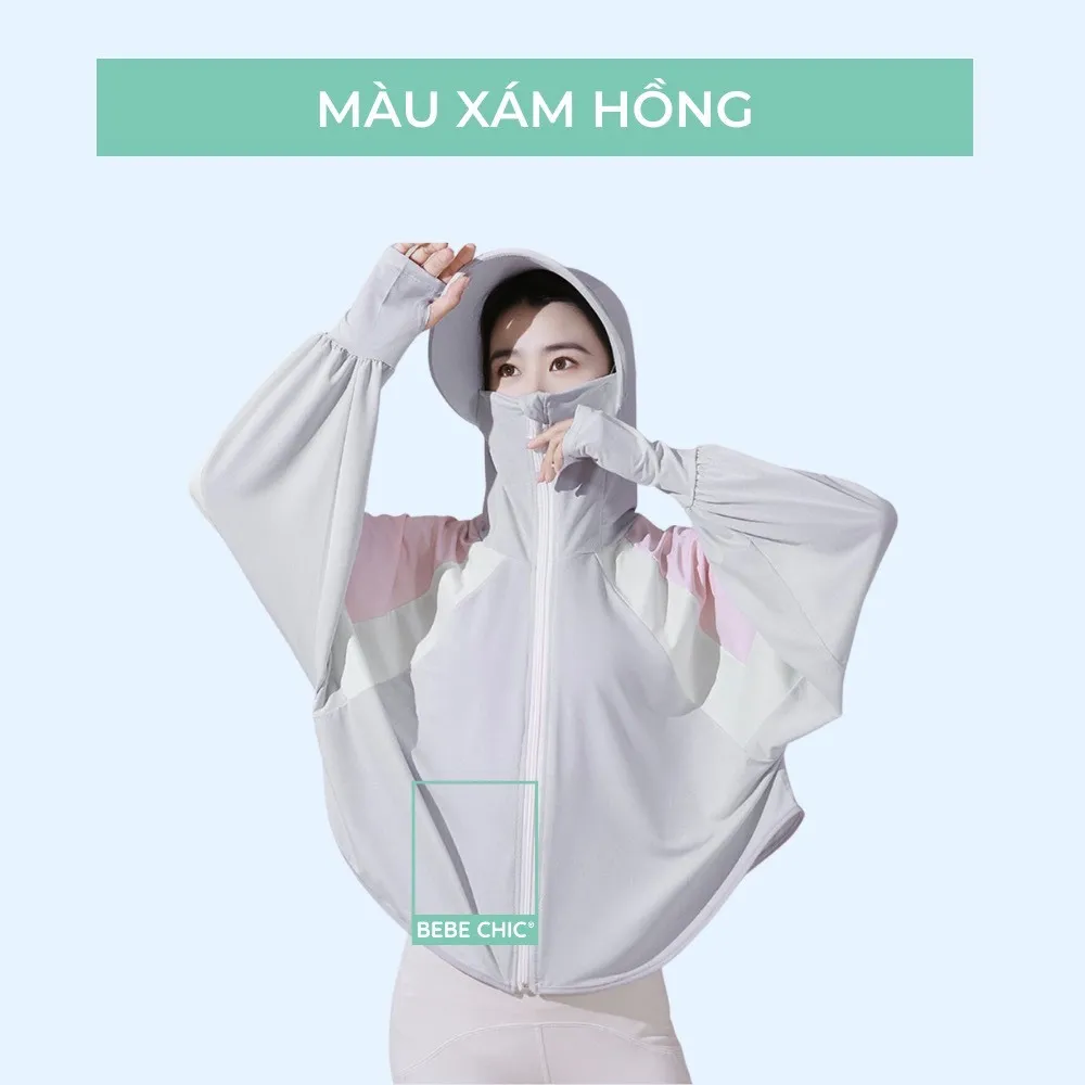 Ảnh Áo Khoác Chống Nắng Glandie Có Mũ Rộng Vành Cao Cấp 4