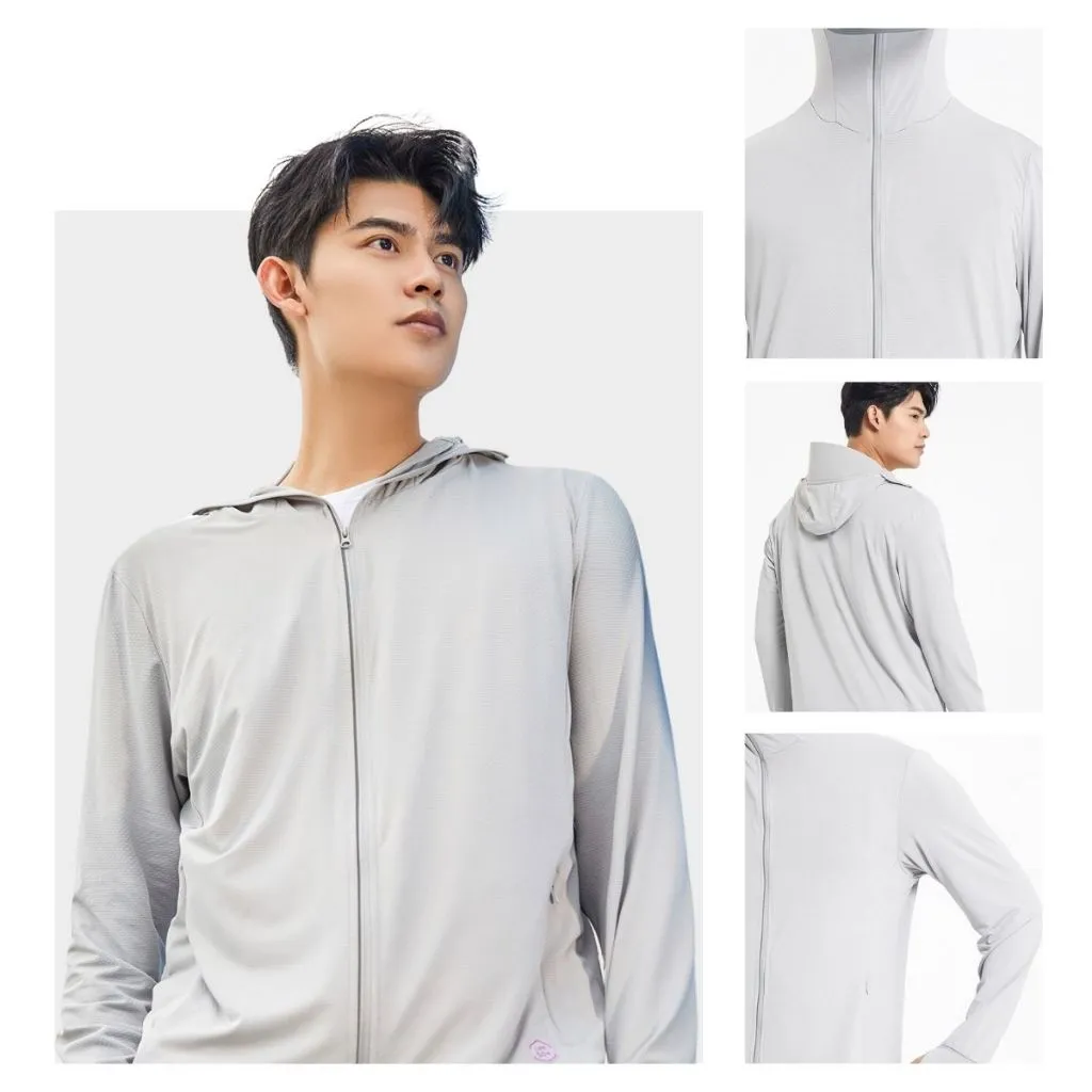 Ảnh Áo Khoác Chống Nắng Nam AKUBA Có Nón, Khóa Kéo Cao – Vải Cotton, Cản Tia UV, Thoáng Mát | 01QE1259 4