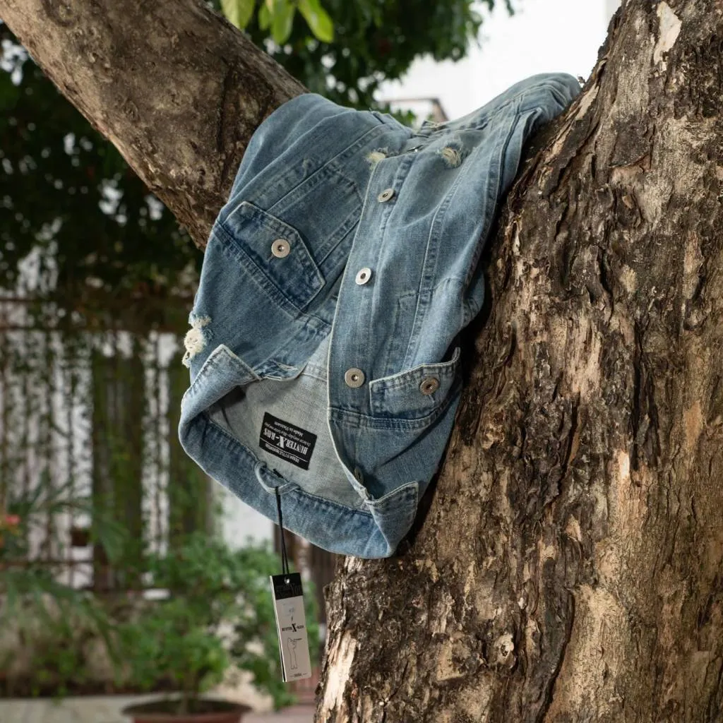 Ảnh Áo Khoác Cotton Xanh Nhạt Mài Wash K18 Just Men Thời Trang Nam 1