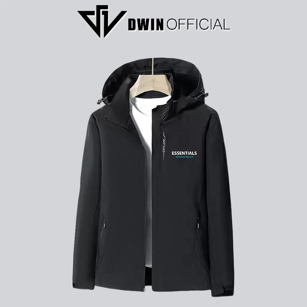 Ảnh Áo khoác gió đôi nam nữ in Dwin 2 lớp chất liệu dù cao cấp unisex form rộng đi mưa,cản gió 3